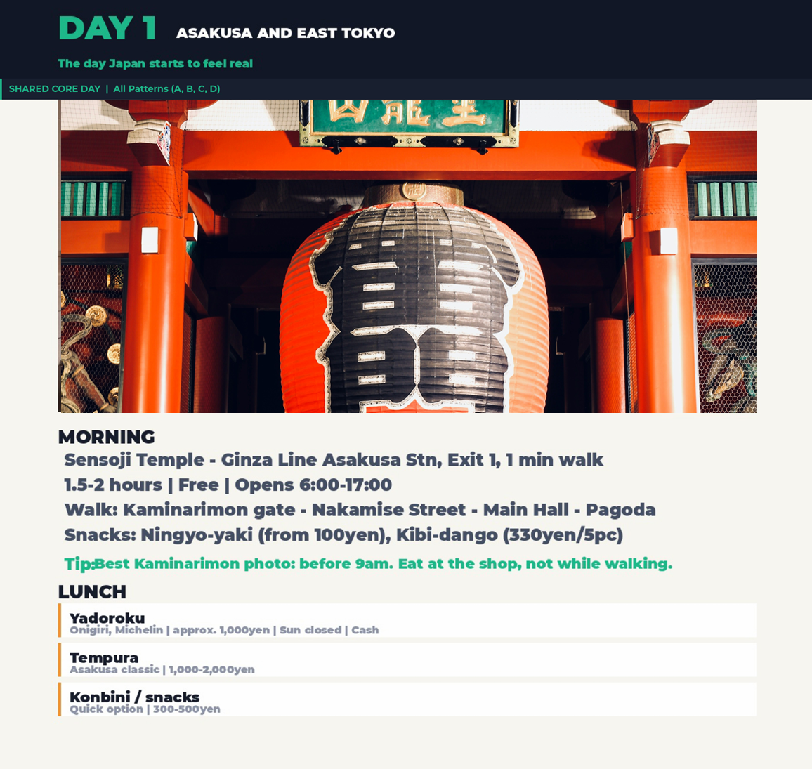 Day 1 Asakusa - Sample Page