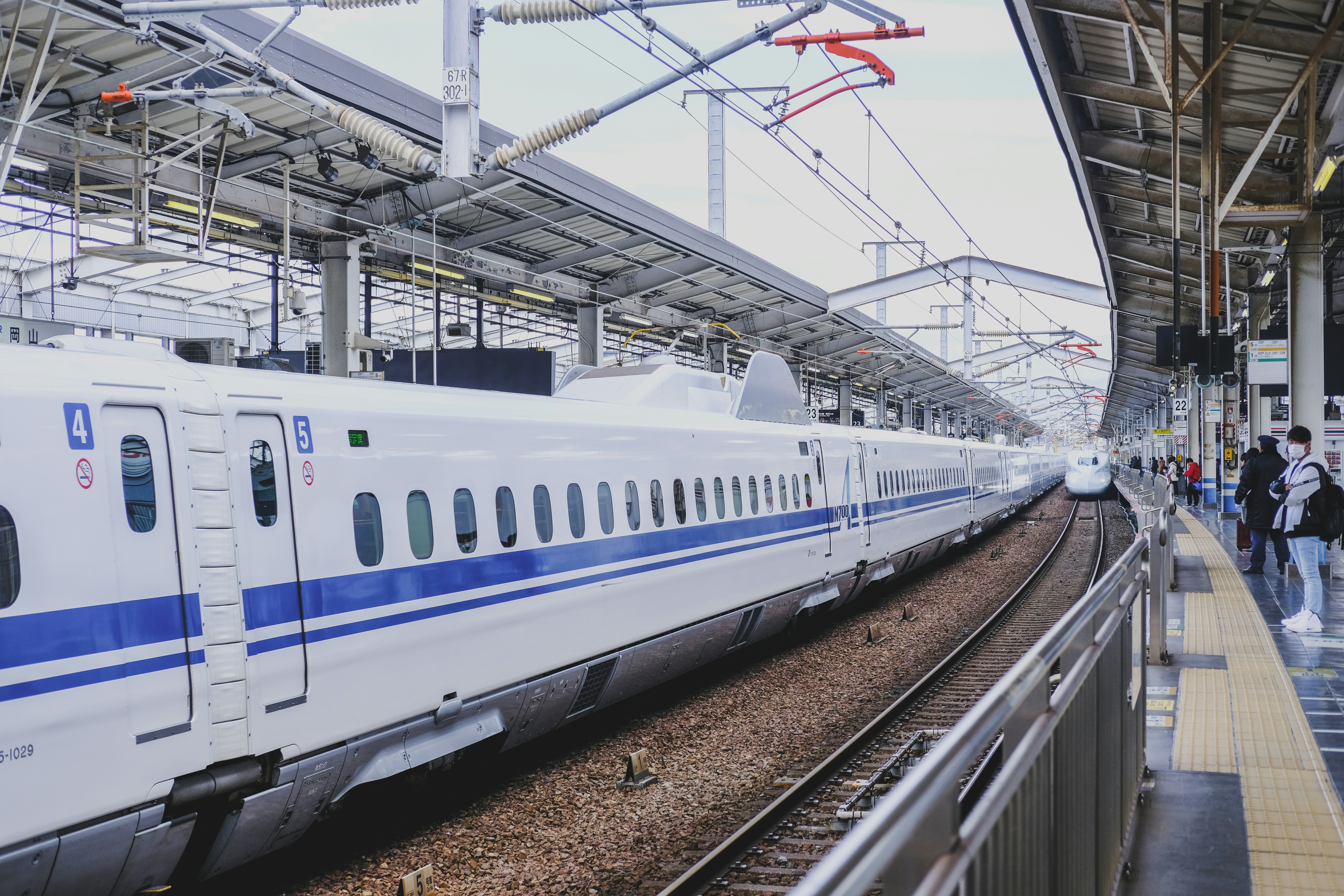 Shinkansen bullet train at station